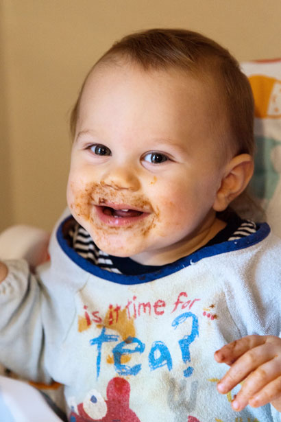 baby after eating chocolate